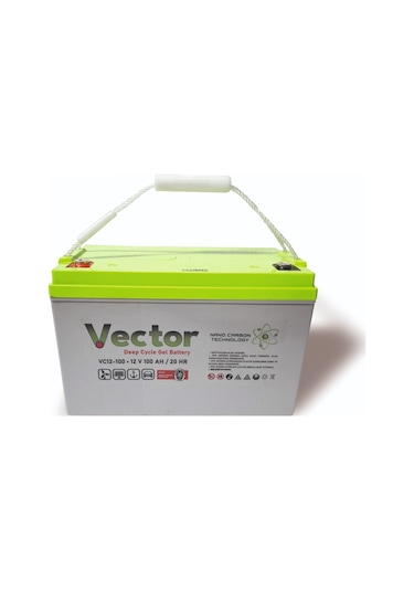 Vector 12 V 100 Ah Amper Jel Akü Deep Cycle Nanocarbon