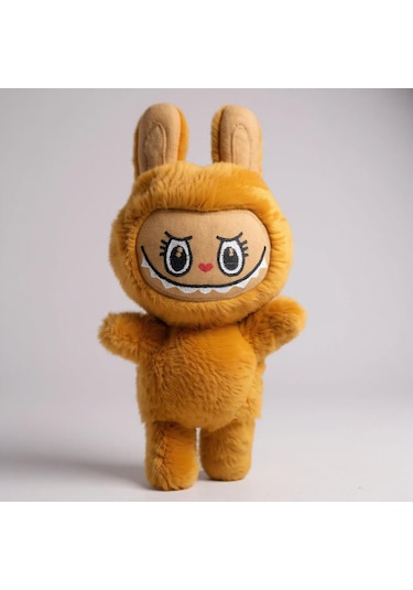 Mini Tavşan Kostümlü Labubu Peluş Oyuncak - Sarı
