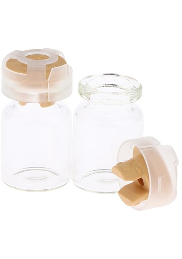 Suntek 20 Adet Boş Steril Cam Mühürlü Serum Şişeleri Sarı Sarı