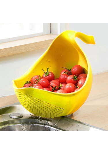 Suntek Pirinç Yıkama Elek Mutfak Aletleri Sebze Sepeti Sarı Sarı