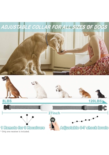 Geeksen Köpek Şok Tasması Otomatik Köpek Havlama Tasması Uzaktan Kumandalı Akıllı