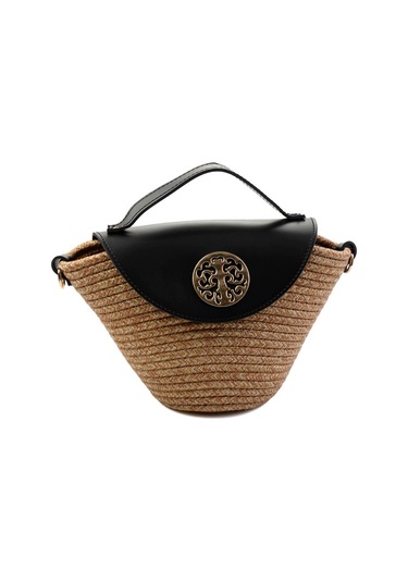 Siyah Desenli Kadın Postacı Çanta C06619105928 Siyah