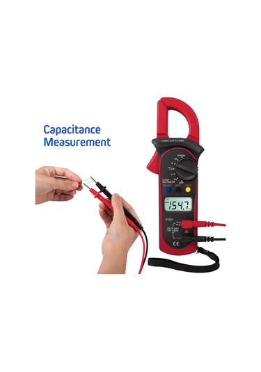Xindoker Kırmızı/mavi Renk Seçenekli Plastik Pensli Dijital Multimetre - Lcd Ekranlı, Veri Tutma Özellikli