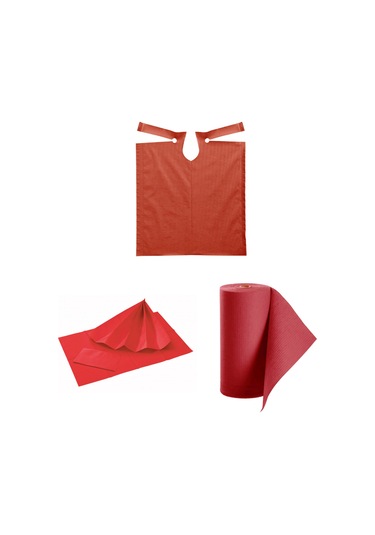 Dentreal Avrupa Rulo Hasta Önlüğü Ve Tabla Örtüsü Takım Kırmızı