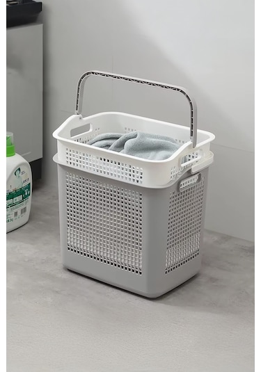 İronika Samba Kirli Temiz Çamaşır Sepeti Çok Amaçlı Oyuncak Sepeti - Latte Latte