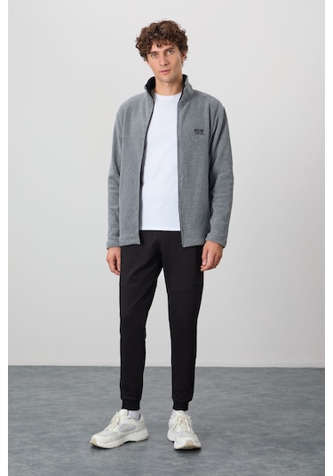 Tommy Life Hardy Gri Melanj Standart Kalıp Polar Erkek Sweatshirt - 88299 GRİ MELANJ