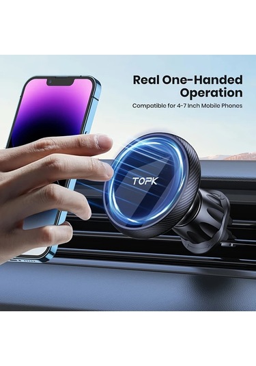 Xuweiwei Topk Manyetik Araç Telefon Tutucu Siyah İphone 15 14 13 12 Pro Max Plus Uyumlu Tek Elle Kullanım Metal Kancalı Dayanıklı Abs Su Geçirmez