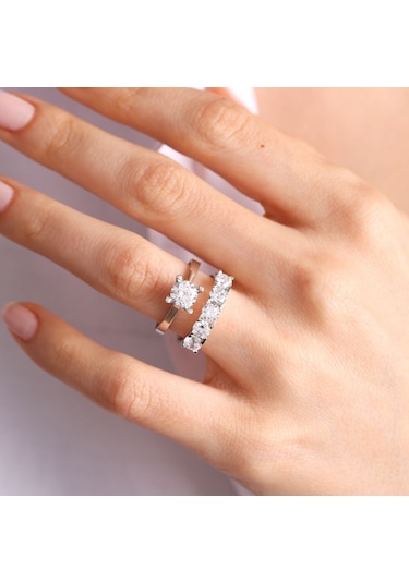Tektaş & Beştaş Beyaz Altın Yüzük 517674666