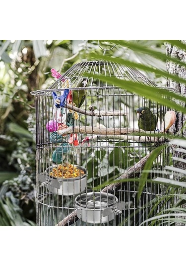 Willowhaven 4 Parça Paslanmaz Çelik Kuş Yemliği Askılı Temizlemesi Kolay Su Kabı