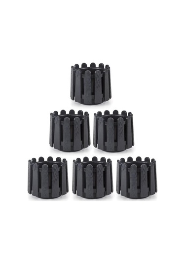 Omnipazar So-is02 İstanbul Dekoratif Yuvarlak Saksı 2,6 Lt Antrasit 6 Adet