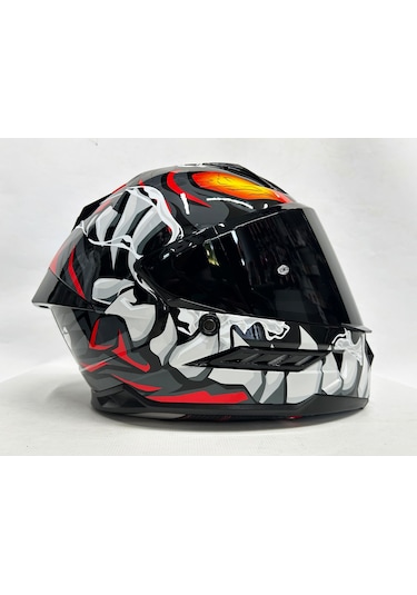 Sway Sw 868 Cannibal Black Grey Red Güneş Vizörlü Siyah Camlı