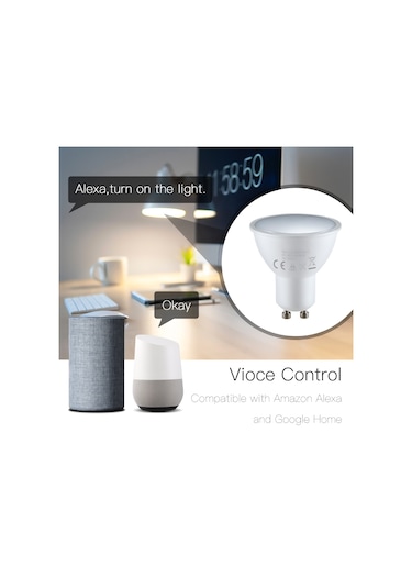 Akıllı Plafonyer Led Wifi Kapalı Kablosuz Spot 2800k-6200k Rgb Renkli Beyaz