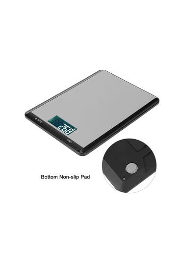 Suofeng Pratik Ev Fırıncı Mutfak Terazi, 10kg/1g Hassas Ölçüm, Paslanmaz Çelik Yüzey, Dört Birim Dönüştürücü, Kaymazsız Tabanlı Siyah Elektronik Terazi Siyah