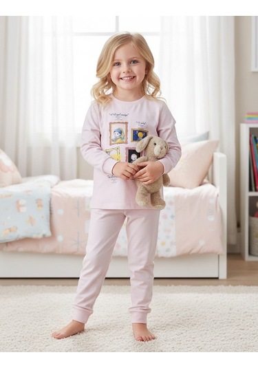 Kız Çocuk Pijama Takım St09547 Pembe