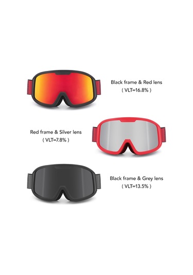 Xindoker Kış Sporları Gözlüğü - Çift Katmanlı Buhar Engelleme, Uv Koruma, Tpu Çerçeve, Erkek/kadın Kayak Gözlüğü Siyah Çerçeve Kırmızı Lens Kırmızı