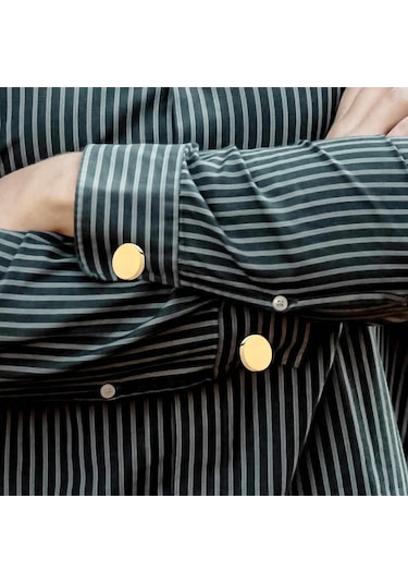 Suntek Erkek Kol Düğmeleri Yuvarlak Kol Düğmeleri Düğün Altın Gül