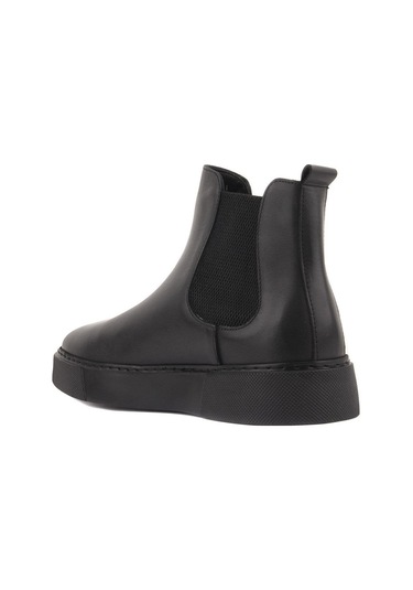 Shoetyle - Siyah Hakiki Deri Erkek Chelsea Bot - Siyah Taban - 250-041 -1163 Siyah