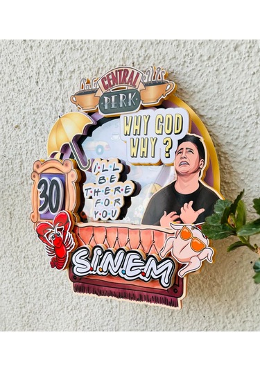 Friends Temalı İsme Özel Doğum Günü Pasta Süsü