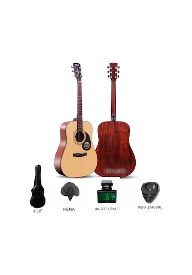 Cort Ad810Op Akustik Gitar Set Naturel