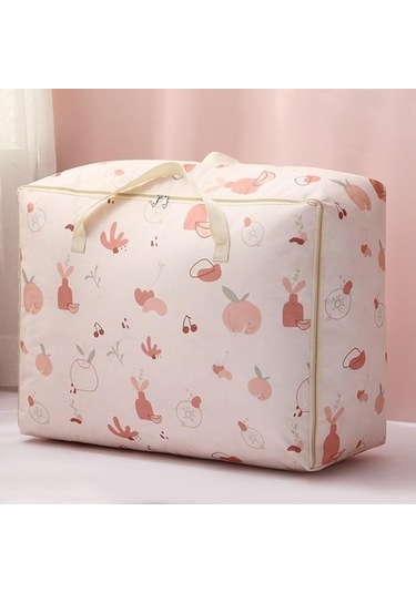 Unimarket Oxford Kumaş Saklama Çantası Kolay Erişim Yorgan Düzenleyici Giysiler Büyük Kapasiteli Baskı Büyük Yük Taşıyan Çift Saplı Toz Geçirmez Nem Geçirmez Battaniye Pembe M L5uwap