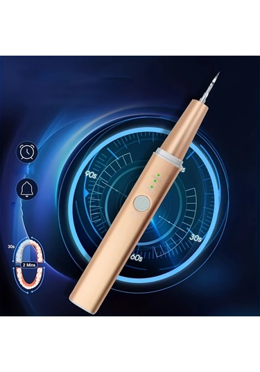 Willowhaven Golden Evde Kullanım İçin 3 Modlu 4 Metal Başlı Led Aydınlatmalı Elektrikli Diş Temizleyici Seti