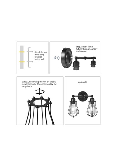 Youtek Gecikmeli İki Kafa Duvar Lambası, Ac 220-230v, 60w Maks, E27 Ampul Tabanı, Siyah, 1.2m Kablolu, Montajlı Işık Bulbu Yok Siyah