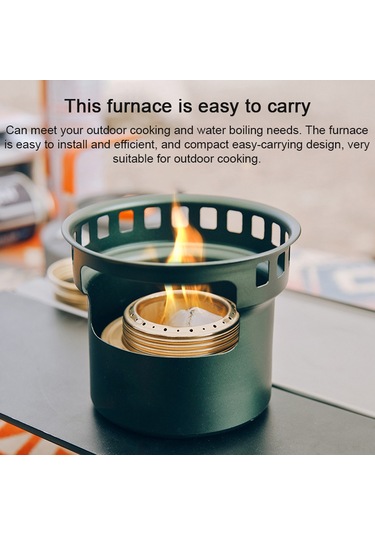 Dianziye Alüminyum Dışarıda Çay Pişirme Ve Pişirme Aleti, Taşınabilir Rüzgar Dirayetli Alkol Fırını, Ev Ve Kamp Kullanıma Uygun Yeşil Yeşil