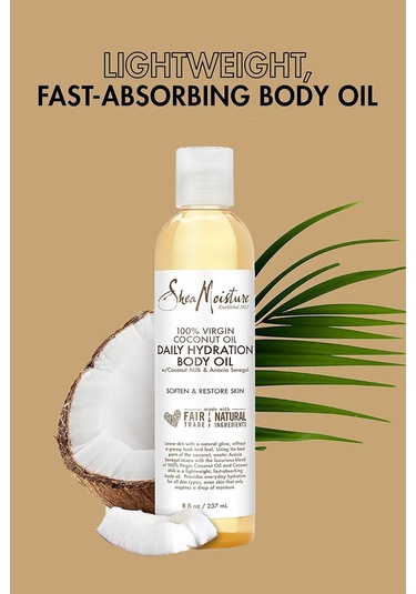 Shea Moisture %100 Saf Hindistan Cevizi Yağlı Günlük Nemlendirici Vücut Yağı 237ml