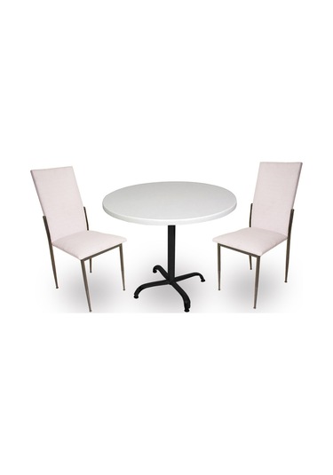 Beymobilya Bahçe Ve Balkon Masa Takımı Indigo Werzalit Yuvarlak - Gözde 2Li (535124812) Beyaz