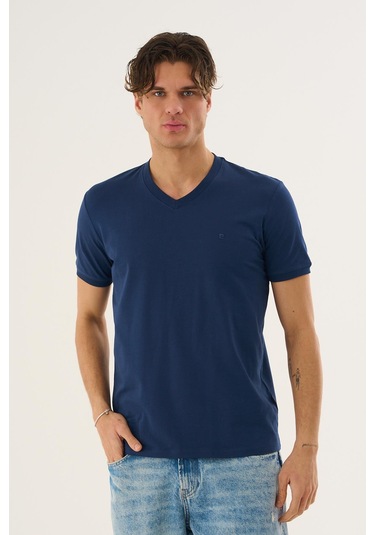 Alexander Gardi V Yaka Basic T-shirt Lacivert