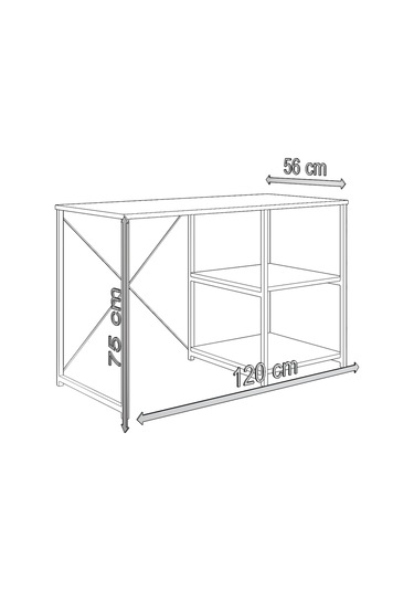 Atlas 120 Cm Raflı Çalışma Masası Bilgisayar Masası Ofis Ders Masası Atlantik Çam