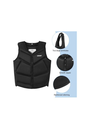 Konesam Xl Gri Siyah Kenar Çocuklar İçin Neopren Kayaklama Sualtı Yüzme İçin Hafif Kurtarma Yeleği