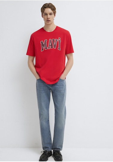 Mavi - Mavi Logo Baskılı Kırmızı Tişört 0611711-70467