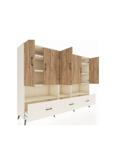 Hyperion Dolap 12 Raflı 3 Çekmeceli 5 Kapaklı 220x44x163 Aytaşı-ç Aytaşı-çam/aytaşı