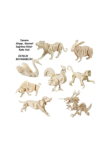 3d Kendin Yap Ahşap Puzzle Yemek Masası Maket Çocuk Aktivite