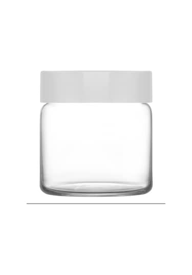 LAV Novo Cam Kavanoz 2'li Orta Boy 635 ml Beyaz Plastik Kapaklı (Erzak Saklama Kavanozu )