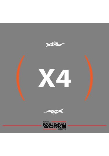 Honda Pcx Motosiklet Jant Şeridi Sticker Set Ay Modeli Turuncu