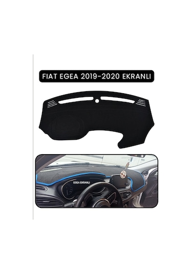 Fıat Egea 2019-2024 Modellerine Uygun Ekranlıtorpido Koruma Halısı Siyah Kenar