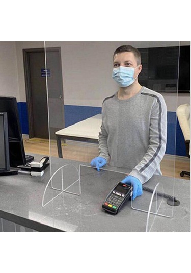 Suntek Sneeze Guard Akrilik Koruyucu Bariyer Masası Kontrol 50x50cm