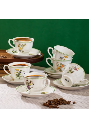 Perotti Secret Garden 6 Kişilik 12 Parça Porselen Fincan Takımı