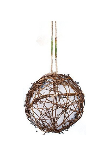 Neevoyu Doğal Rotang Ve Pamuk Kuş Yuvası, 10cm Kuş Oyuncakları, Kumaş Yeme Topu, Evcil Kuşlar İçin El Yapımı Asa Yuvası