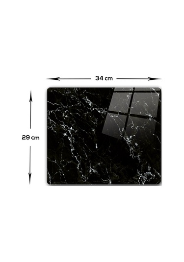 Decorita Cam Kesme Tahtası | Siyah Mermer Görünümlü | 29cm x 34cm