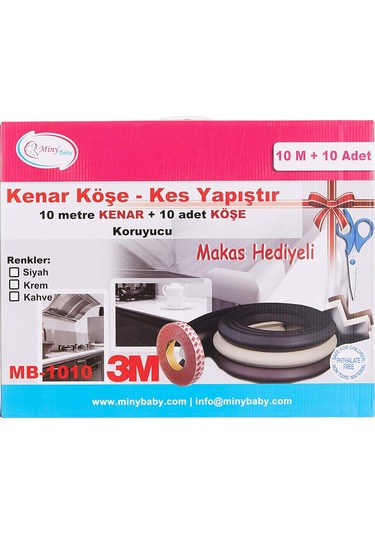 Kauçuk 10 Metre Kenar Ve 10 Adet Köşe Koruyucu + Makas Hediyeli,