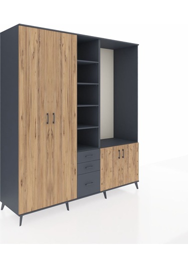 Kronos Dolap 13 Raflı 3 Çekmeceli 4 Kapaklı 220x59x243 Antrasit-çam/antrasit Atlas Çam/antrasıt Kronos Dolap 13 Raflı 3 Çekmeceli 4 Kapaklı 220x59x243 Antrasit-çam/antrasit Atlas Çam/antrasıt