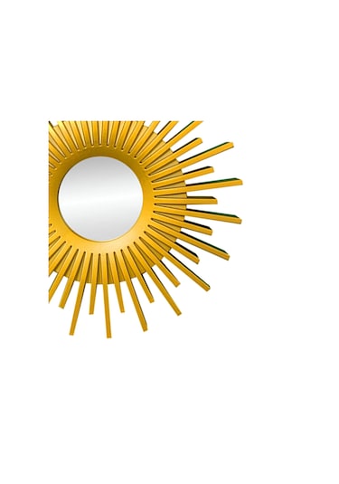 Suntek Yuvarlak Asılı Ayna Ev Şifonyer Dekor Duvar Aynaları Güneş Şekilli Altın