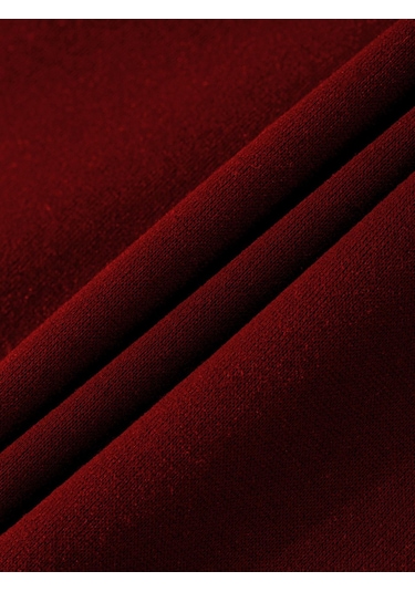 Unisex Colorful Hair Baskılı Kapüşonlu İçi Yumuşak Polarlı Oversize Sweatshirt - Bordo Bordo