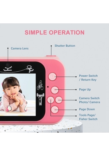 Trendooze P Mini Kamera Hallow Dijital D12248p Çocuk 1080 Sr