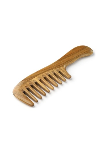 Oypfxmı-geniş Diş Doğal Sandal Ağacı Saç Tarağı-kalın Kıvırcık Dalgalı Saçlar İçin Pürüzsüz Saplı Statik Olmayan Ahşap Dolaşık Açıcı Tarak