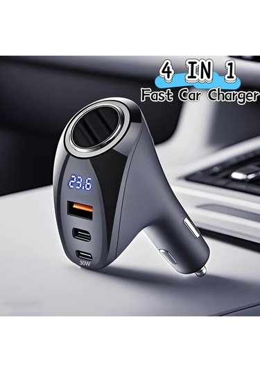 Chuangyinshop 1 Pc Adapter & A To C Kablolu 170w Max 4 Portlu Usb C Araç Şarj Cihazı 12v/24v Dual Pd Hızlı Şarj İphone İpad Galaxy İçin