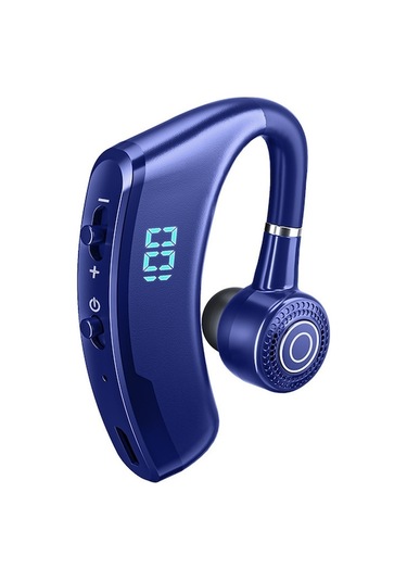 Fortunelane V9s Mavi Tek Kulaklı Bluetooth 5.0: Led Ekran, Gürültü Engelleyici, Uzun Pil